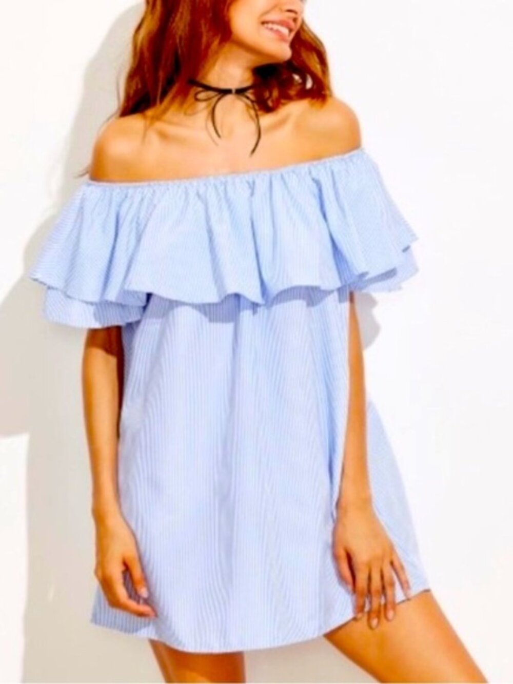 Zara Off Shoulder cotton Dress size small